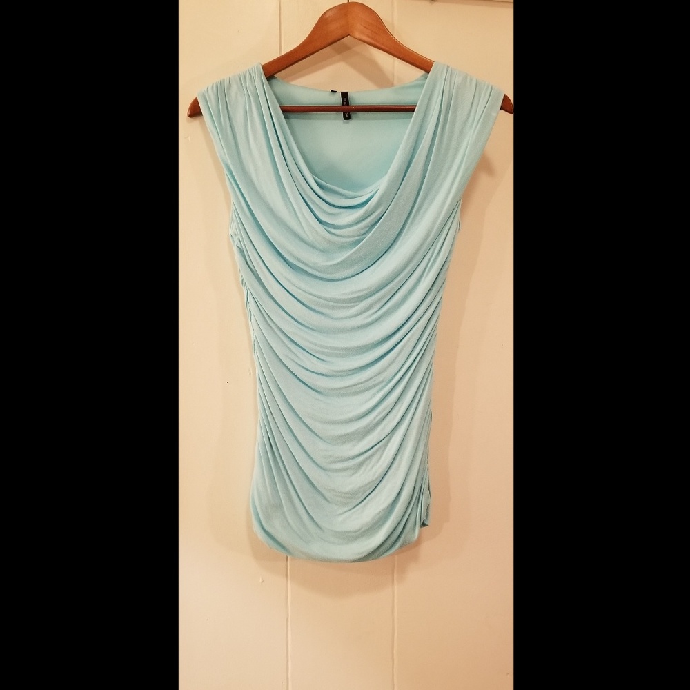 FINAL SALE! Ruched, Sleeveless Cowl Neck Shell EUC